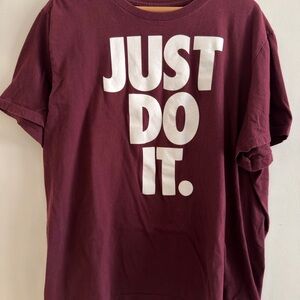 Nike Maroon Tee with White Logo